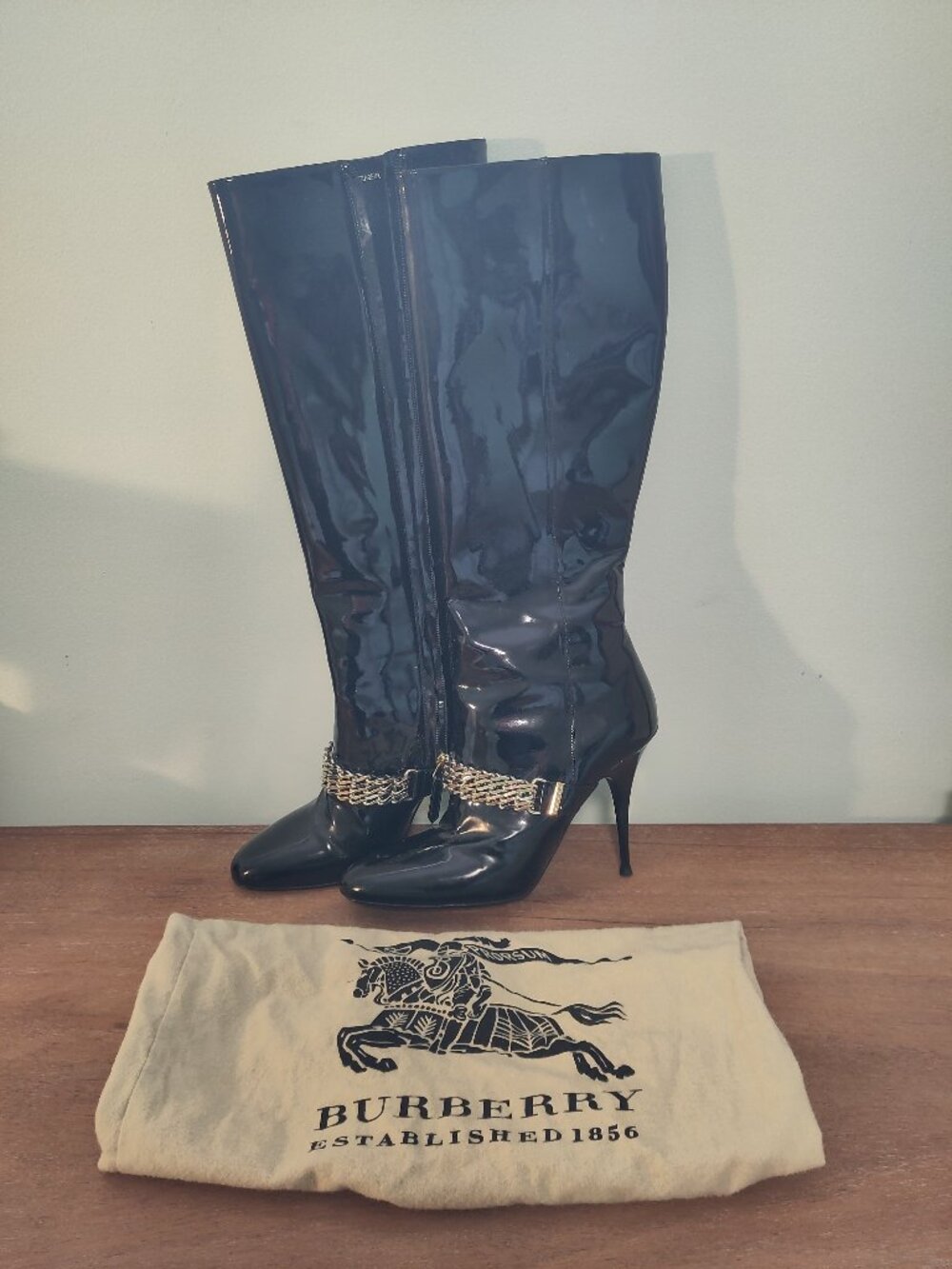 Patent Leather Burberry Boots